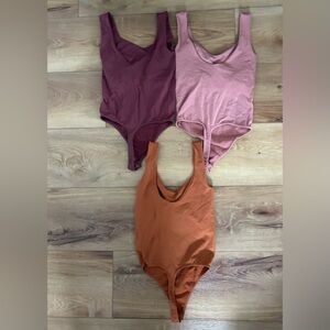 Free People Clean Lines Scoop Neck Sleeveless Bodysuit Bundle